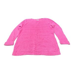 Christopher & Banks Pink Boat Neck 3/4 Rolled Sleeve 100% Cotton Women’s Size M